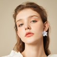 thumbnail image 4 of SeekLGT Womens Gold Studs Flower Earrings, Golden Petals Big Stud Earring Stainless Steel Hypoallergenic Jewelry Gift for Everyday Wear Wedding, 1 Pair, 4 of 9