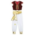 thumbnail image 3 of Doomiva Boys Arabian Prince Outfit Street Rat Suit Cap Sleeve Vest Waistcoat with Pants Set Red 12, 3 of 7