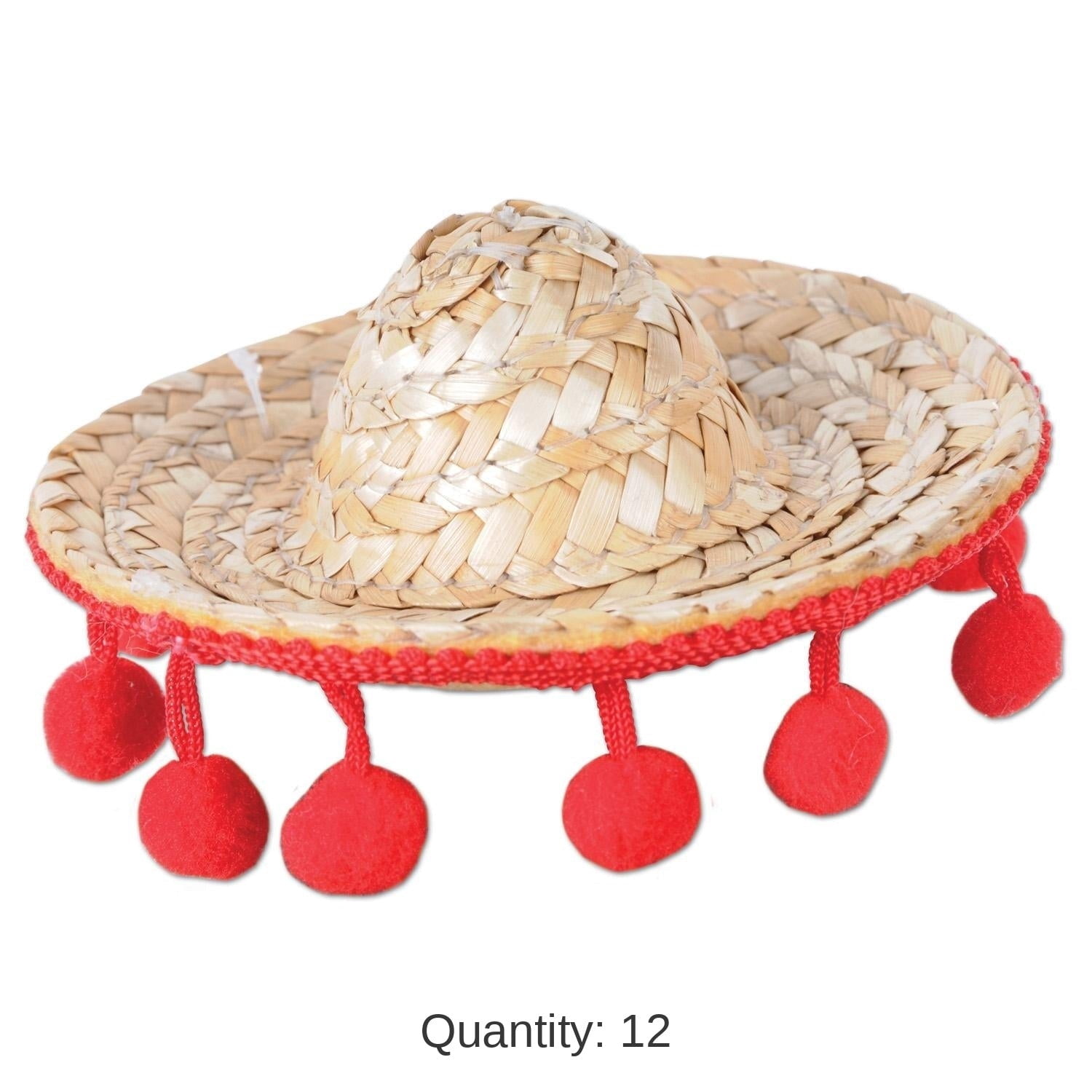12 Pack Bulk Fiesta Sombrero Hair Clip