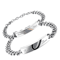 thumbnail image 1 of Pulsera Parejas Acero Inoxidable Corazón Xtellar Plateado 7cm, 1 of 3