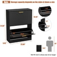 thumbnail image 2 of JOZZBY Shoe Cabinet Storage for Entryway, Slim Black Hidden Shoe Organizer Cabinet with 2 Flip Drawers, Wooden Narrow Shoe Rack with 2 Tier Freestanding for Hallway, Living Room C55, 2 of 3