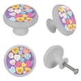 thumbnail image 4 of Valentine's Day Fluorescent Drawer Pulls - Round Knobs - Glow-in-the-Dark Door Handles - 4-Pack - Suitable for Cabinets, Wardrobes, Dressers - Furniture Decor with Screws, 4 of 6