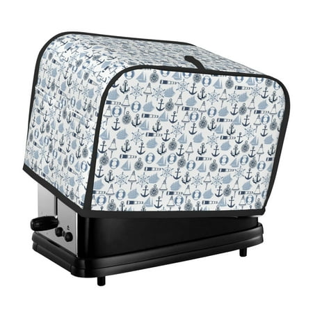 

KLL Dock Rudder Print 2 Slice Toaster Dust Covers Kitchen Small Appliance Cover with 2 Pockets Can hold Jam Spreader Knife & Toaster Tongs (11.4 x 7.9 x 7.5)