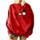 thumbnail image 1 of Sudadera extragrande de lana de manga larga con cuello redondo y estampado navideño para mujer Fridja  ghj987+4445, 1 of 7
