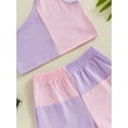 thumbnail image 7 of Suealasg Little Girl Ribbed Shorts Set Sleeveless One Shoulder Slash Neck Tank Tops Contrast Color Waist Shorts 6M 1T 2T 3T 4T Toddler Baby Girls 2Pcs Summer Clothes, 7 of 7