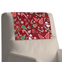 Xoenoiee Snowman Deer Tree Print Recliner Headrest Protector, Non Slip Waterproof Head Rest Cover, 17x27 in Leather Recliner Headrest Cover for Sofa, Living Room, Christmas Decor, 1 Pack