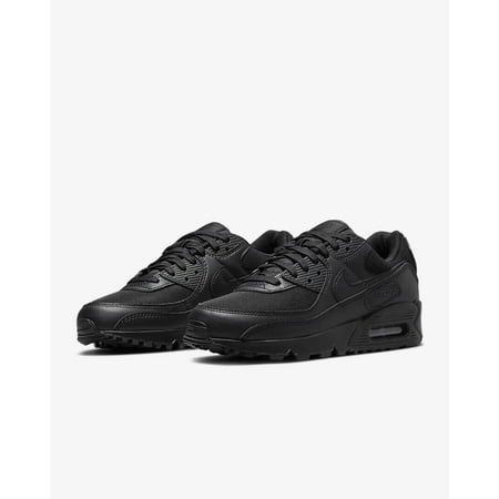 Nike Air Max 90 DH8010-001 Women's Triple Black Leather Running Shoes DG244 (10)