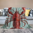 thumbnail image 2 of ARISTURING Lobster, Seaweed Flannel Blanket Lightweight Blanket for All Seasons 50x60in, 2 of 6
