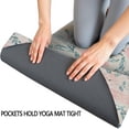 thumbnail image 3 of Pink Floral Pattern Hot Yoga Mat Towel Non Slip for Hot Yoga - Quick-Drying Yoga Mat Cover with 4 Corner Pockets with Travel Bag - Hot Yoga Towel Non Slip Grip Moisture Wicking Sweat 70"x26", 3 of 6