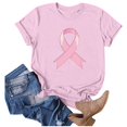 thumbnail image 3 of UANWENN T-shirts Décontractés pour Femmes avec Imprimé de Ruban de Sensibilisation au Cancer, Manches Courtes, Col Rond, Style Basique pour un Usage Quotidien, Hauts Légers Décontractés à Manches Courtes pour Femmes, Haltérophilie, 3 of 4