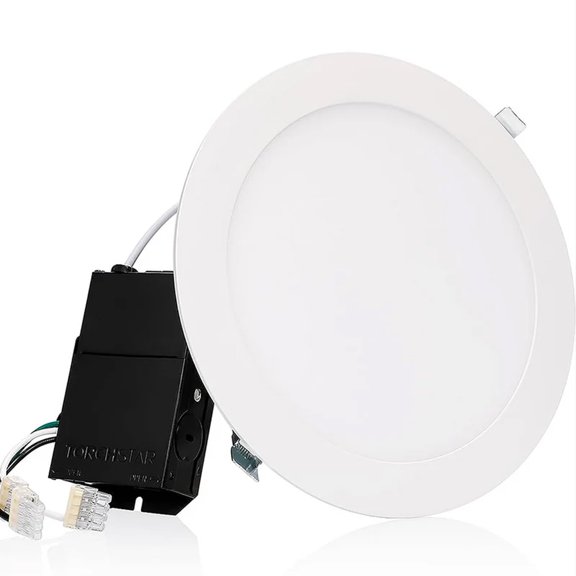 18W 8 Inch Slim LED Recessed Light with J-Box, White, 4000K Cool White
