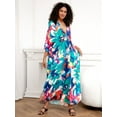 thumbnail image 6 of Edolynsa Womens Floral Kaftan Dress Plus Size Caftan Loungewear Bathing Suit Cover up Maxi Beach Dress Older Women Summer Dress, 6 of 10
