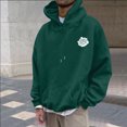 thumbnail image 5 of YIWULA Men's Zip-Up Hoodies Solid Hip-Hop Y2K Oversize Wash Old Craft Basic Hoodies Heavyweight Casual Fit Sweatshirt(S,Green), 5 of 8