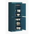 thumbnail image 2 of Palace Imports 100% Solid Wood Kitchen Pantry Storage Cabinet with Solid Doors and Adjustable Shelves, Teal Blue, 2 of 7