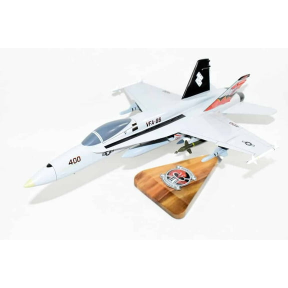 VFA-86 'Sidewinders‘ USS NIMITZ 2010 F/A-18C Model, Navy, 1/37th (18") Scale, Mahogany