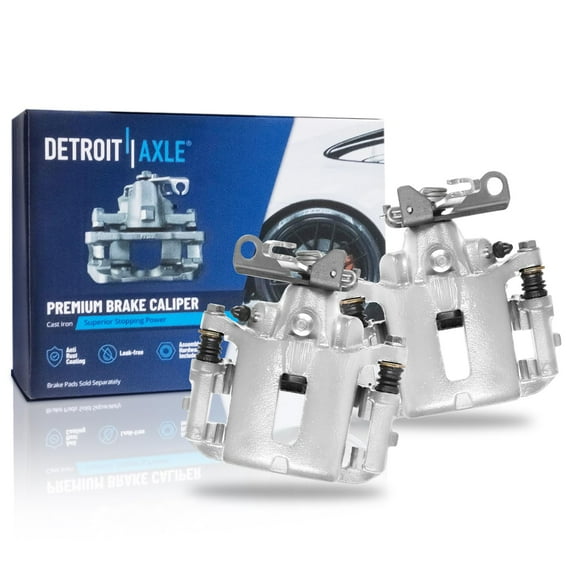 Detroit Axle - 2pc Rear Brake Calipers for Ford 02-05 Thunderbird 99-05 Jaguar S-Type 00-02 Lincoln LS, Disc Brake Calipers with Bracket 2000 2001 2002 Replacement