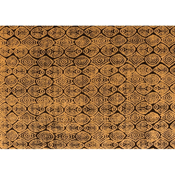 Ahgly Company Indoor Rectangle Abstract Orange Modern Area Rugs, 6' x 9'