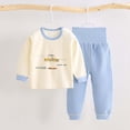 thumbnail image 2 of BOBOGOJP Toddler Boys Girls Spring Summer 2Pcs Sweatshirt Tops Pants Casual Sweatsuit, Everyday Sweatsuit Blue,Size 12-18 Months, 2 of 7