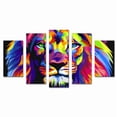 thumbnail image 1 of Cuadro Decorativo León Pop Art Colores Juego De 5 Piezas 150x80cm Ideal Para Sala Oficina Recámara Decoración Moderna, 1 of 5