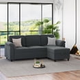 thumbnail image 7 of Sobaniilo 79.4" Sectional Sofa with Movable Storage Ottoman, L-Shaped Convertible Sofa Couch for Small Living Room, Dark Gray, 7 of 7