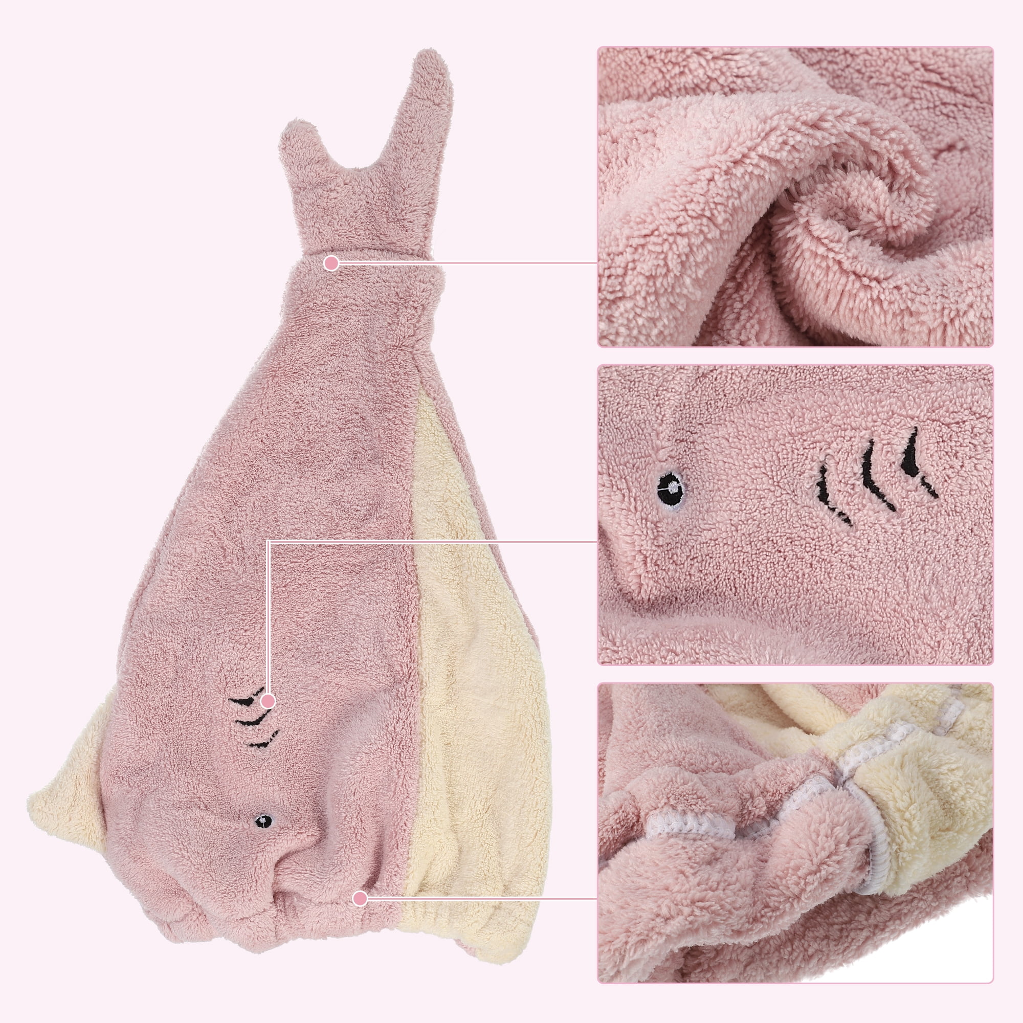 Unique Bargains Quick Drying Lightweight Absorbent Hair Drying Towel Cap Pink