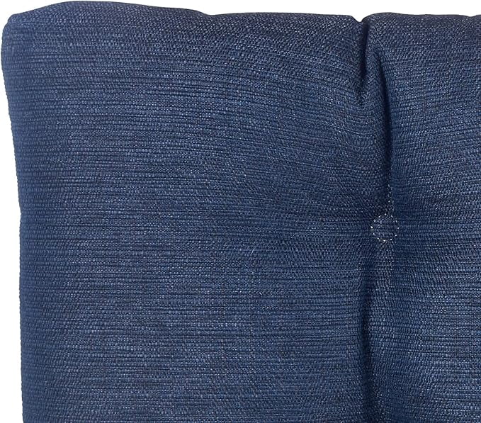The Gripper Non-Slip Tufted Bench Cushion for Indoor Furniture, Entryway Storage, Bay Window, Corner Nook or Piano Seat, 33 Inches, Indigo
