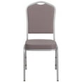 thumbnail image 3 of HERCULES Series Crown Back Stacking Banquet Chair in Burgundy Fabric - Gold Frame, 3 of 9