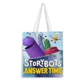 thumbnail image 1 of Ask The Storybots Bolso de tela con estampado de lienzo para mujer, bolsa de compras reutilizable y estética, con cremallera interior, regalo para mujer,40*40cm., 1 of 6