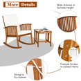 thumbnail image 6 of GLINTEX 2 Pieces Acacia Wood Patio Rocking Chair , Elegant Outdoor Furniture,Teak, 6 of 8