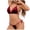 Wine, variant on JSGEK Women Triangle Cup Bikini Set Lace Trim Adjustable Straps 2 Piece Lingerie for Beach or Poolside Black S