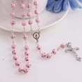 thumbnail image 2 of Collar colgante rosario Zulema 8mm moda joyería religiosa regalos Rosado, 2 of 8