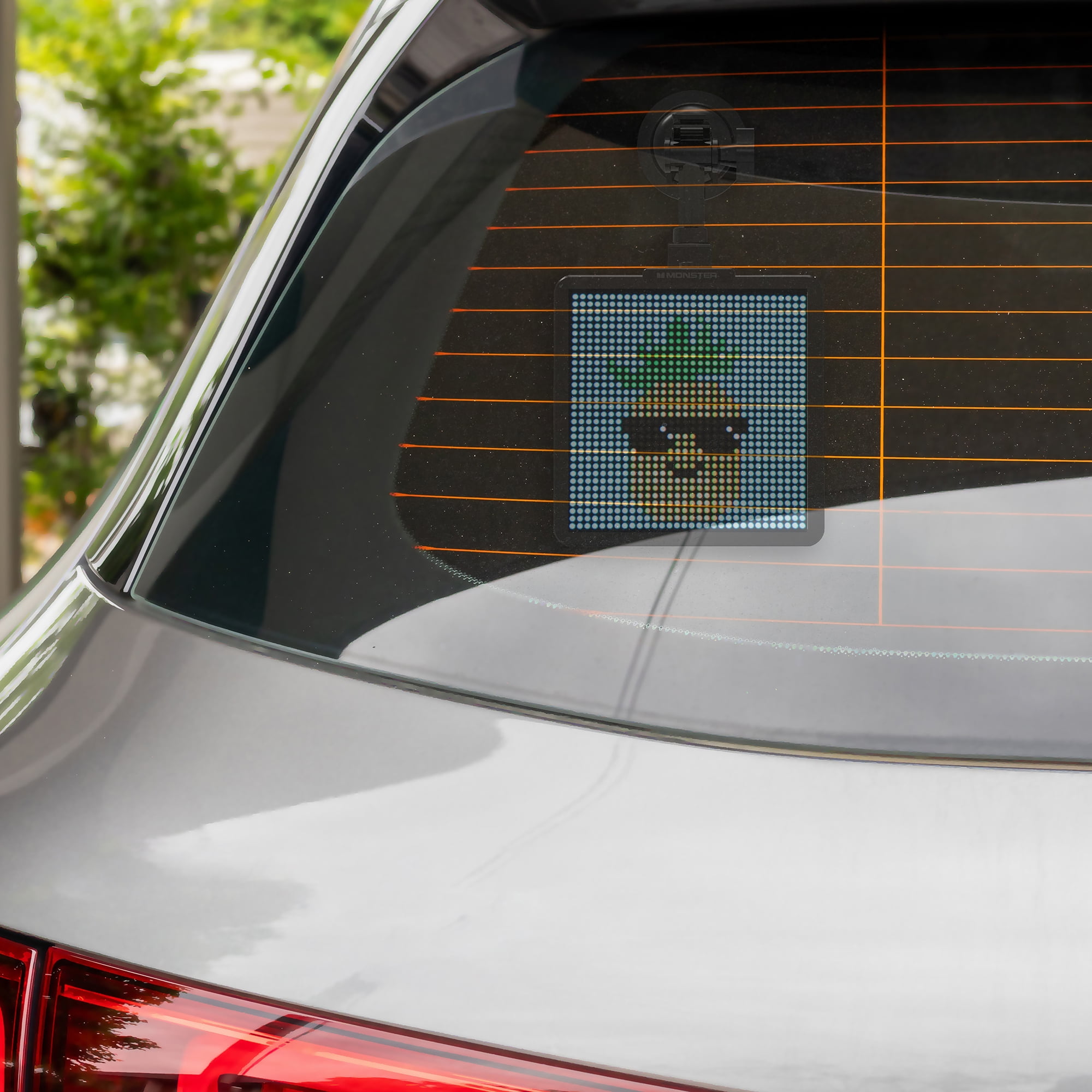 Monster Easy Install Smart Car Pixel Art LED Smart Screen, Sound Reactive LED Panel for Car Display
