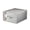 Lead Gray, variant on Storage Bin (15x12.6x4.7 Inch), Stackable Foldable Storage Bin, Spacious Clear Window Organizer for Homeowners & Travelers