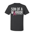thumbnail image 2 of Wild Bobby Son of A Warrior Breast Cancer Ribbon Breast Cancer Awareness Men Tee, Charcoal, 4X-Large, 2 of 6