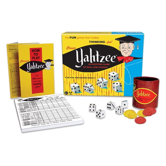 Movimientos ganadores de Game Classic Yahtzee con ilustraciones retro