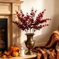 thumbnail image 4 of Artificial Eucalyptus Stems - Burgundy Foliage for Vase, Table, and Halloween Decor, 4 of 6