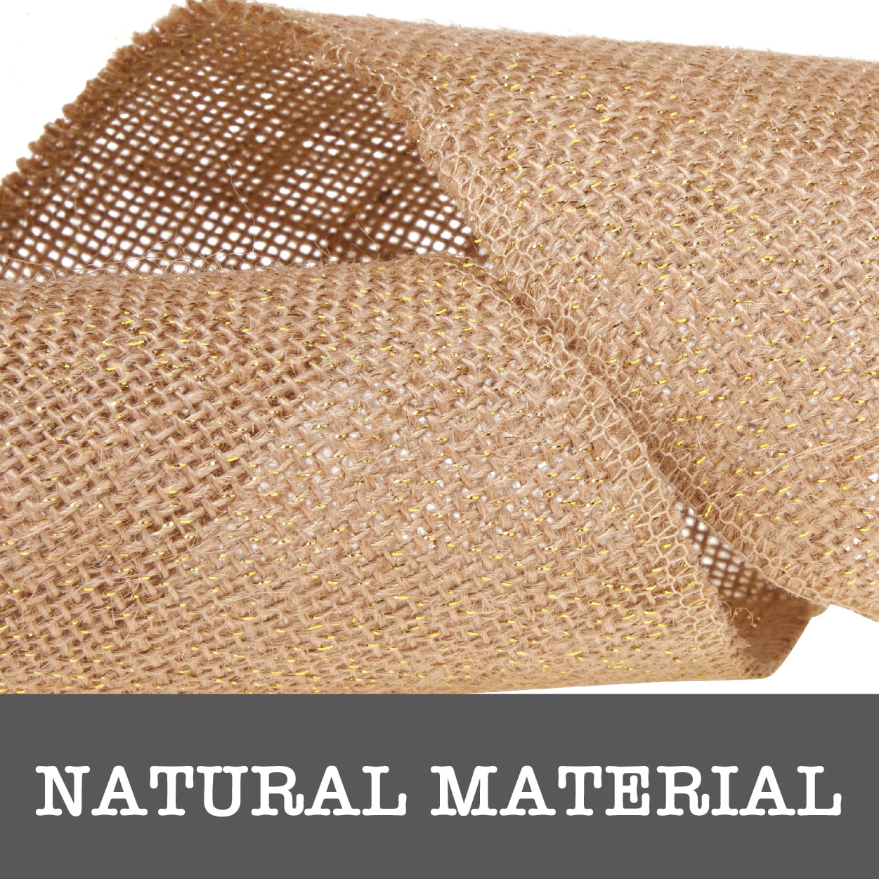 Love, Laugh, Craft Natural Jute Burlap Ribbon, Finished Edges, 5"W x 3-Yards, Multi-color