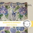 thumbnail image 6 of Purple Hydrangea Kitchen Curtains Window Panels, Spring Floral Elegant Pastoral Vintage Insulated Window Treatment Curtain, Grommet Curtains for Bedroom/Living Room/Bathroom, 2 Piece 52"Wx45"L, 6 of 8