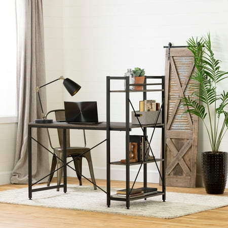 Bookcase Secretary Desk - South Shore Evane Contemporary Desk with Bookcase, Multiple Finishes