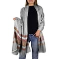 thumbnail image 1 of Peach Couture Exclusive Silky Shiny Geometric Tribal Printed Fringe Scarf, 1 of 1