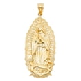 thumbnail image 2 of 14K Yellow Solid Gold Our Lady of Guadalupe Charm Pendant with 1.4mm Round Wheat Chain Necklace - 22", 2 of 4
