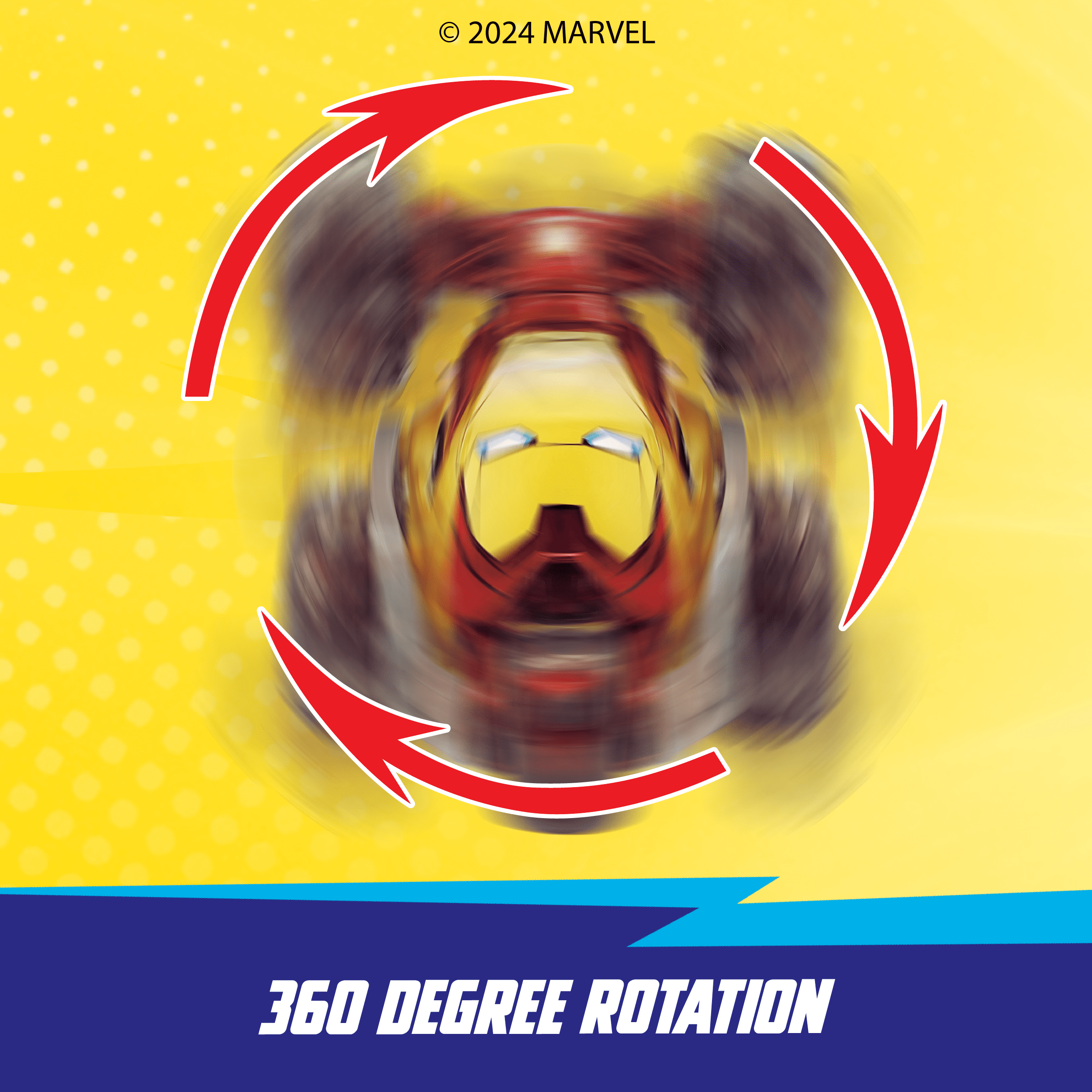 Jada Marvel Iron Man RC Stunt Car with Standing Drift and 360° Rotation, Ages 6+