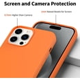 thumbnail image 3 of Designed for iPhone 15 Pro Case, Silicone Ultra Slim Shockproof Phone Case with Soft Anti-Scratch Microfiber Lining, [Enhanced Camera Protection] Orange, 3 of 12