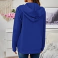 thumbnail image 5 of Otntypg Fall Women Casual Full Zip Up Hoodie Lightweight Comfy Loose Long Sleeve Sweatshirt Trendy Oversized Hooded Outwear Jacket with Pockets Blue XXL, 5 of 6