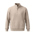 thumbnail image 3 of Awdenio Men's Sweatshirt Big and Tall Waffle Shirt Oversized Button Down Pullover Comfy Cotton Clothes, 3 of 5
