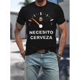 thumbnail image 1 of NECESITO CERVEZA Letters 3D Print Men's Fashion Comfy Breathable T-Shirt, New Casual Round Neck Short Sleeve Tee For Spring Summer Men's Clothing, Casual Sporty Tee, Summer Gifts, 1 of 6