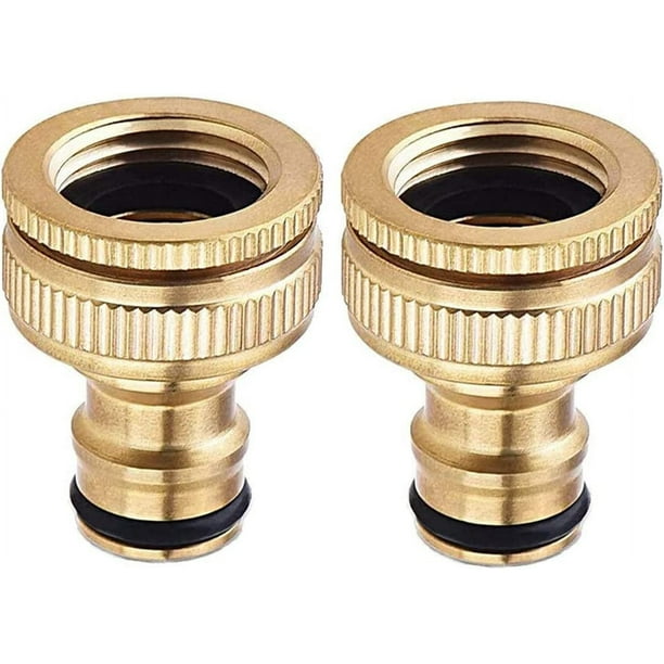 2 piezas de conector de grifo de manguera de jardín de cobre puro, conector de manguera de grifo de jardín, accesorios de conector de manguera de jardín, conector de manguera de agua de 3/4 de