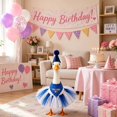 thumbnail image 7 of RUINIXCW Porch Goose Birthday Outfit for 23 inch Cement Plastic Goose Statue Accessories Garden Porch Goose Clothes Crown Hat with Scarf and Tulle Skirt Set Yard Patio Lawn Art Decor (No Goose), 7 of 7