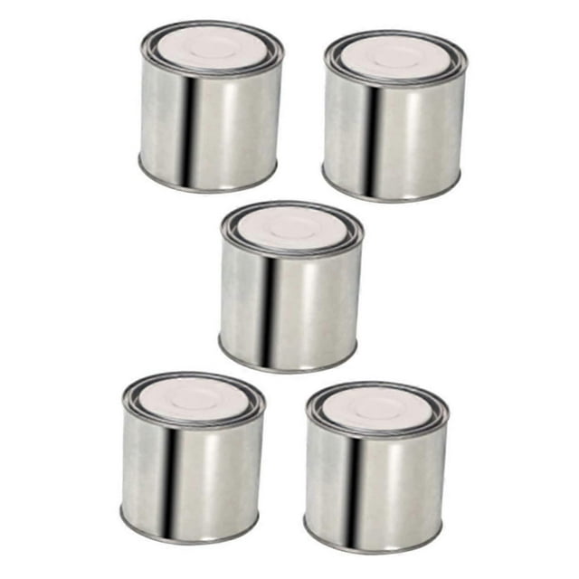 Pack of 5 Metal Paint Cans 9.3x8.3cm Airtight Tinplate Containers for Leftover Paint and Oil Painting Storage