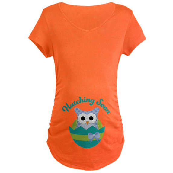 CafePress - Hatching Soon Easter Owl Maternity Maternity T Shi - Maternity Dark T-Shirt